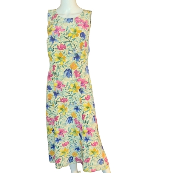 Maggy London Petites 6 Floral Sun Dress Silk - Picture 1 of 3